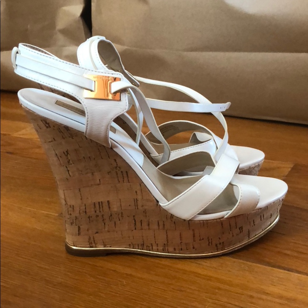 Michael Kors white wedge sandal